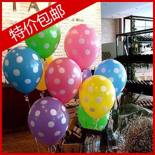 婚庆婚礼用品 12寸节日生日Party加厚婚房布置圆点波点气球批发|msdalam kategori bekalan perayaan/hadiah, belon/Terapung bola udara, belon - dari Buy2taobao.com untuk memberikan perkhidmatan ejen Taobao profesional membeli