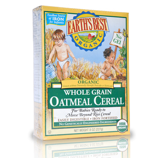  世界最好高铁米粉美国earth's best婴儿有机燕麦米粉2段 宝宝辅食