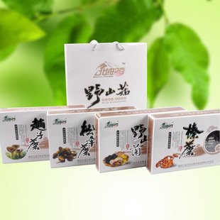  北域珍奇 东北蘑菇礼盒 长白山野生食用菌干货土特产年货礼盒包邮