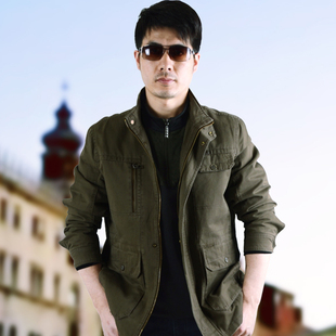  春季主打款 男士大码夹克 加肥加大号 男式宽松立领 纯棉休闲外套