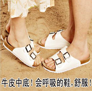  【天天特价】新款勃肯鞋夏季情侣男女双扣软木凉拖沙滩拖鞋一字拖