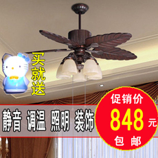 永怡欧梵御风吊扇灯风扇灯42YOF-3087C仿古典田园 实木叶五灯