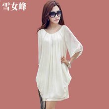 2013 new summer chiffon dress big yards loose thin section sleeve summer dress fat mm skirts Korean
