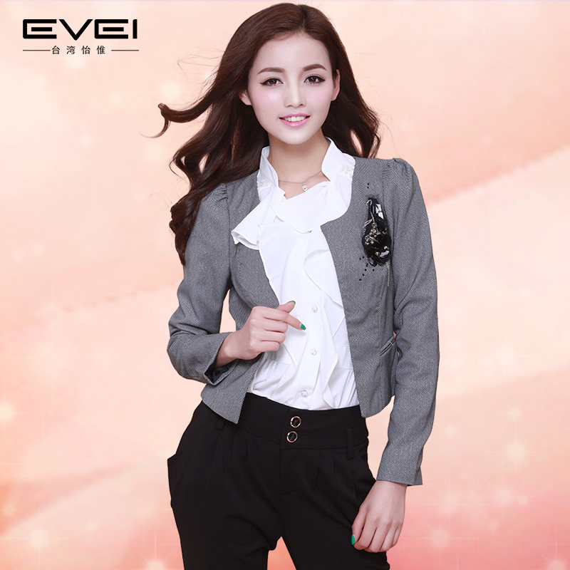 EVEI台湾<em>怡惟</em>2013<em>女装</em>秋装新款长袖披肩春秋