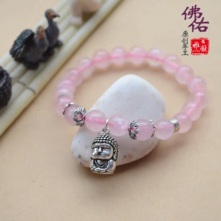 雅凝珠宝 佛佑 925 银手链天然粉水晶手链芙蓉石 附送国检证书在类目 饰品/流行首饰/时尚饰品新, 手链中 - 来自Buy2taobao.com提供专业的淘宝代购服务
