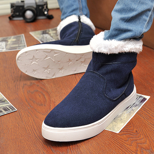  男士加棉鞋韩版雪地靴七一二长筒雪地靴潮流时尚户外靴高帮男鞋