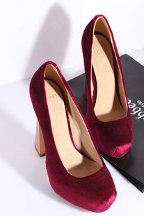  欧美新品zara同款高跟鞋 大码方头粗跟厚底低帮单鞋 女 婚鞋 包邮