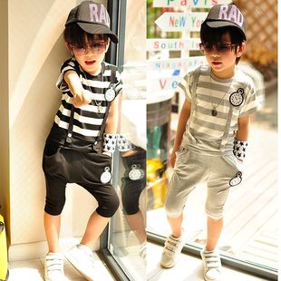  韩国进口儿童服装正品代购男童装夏装儿童舒适休闲套装 现货