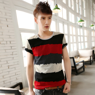  m2monline夏装男装韩版短袖t恤男潮流修身圆领T恤打底衫男修身謿