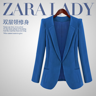  zara basic女装香港代购 春装新款欧美修身双层领小西装外套