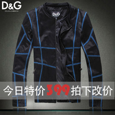 Куртка 2013春秋装新款dg 机车 男外套立领夹克韩版修身男夹克 外贸大码 &