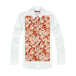  新款春装gxg1978正品 男士时尚潮流个性长袖花纹休闲衬衫31603357