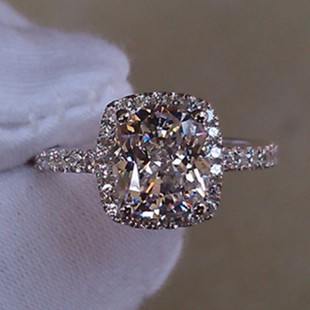  SONA钻戒 高防真钻石欧美纯银戒指女 结婚指环情侣婚戒指