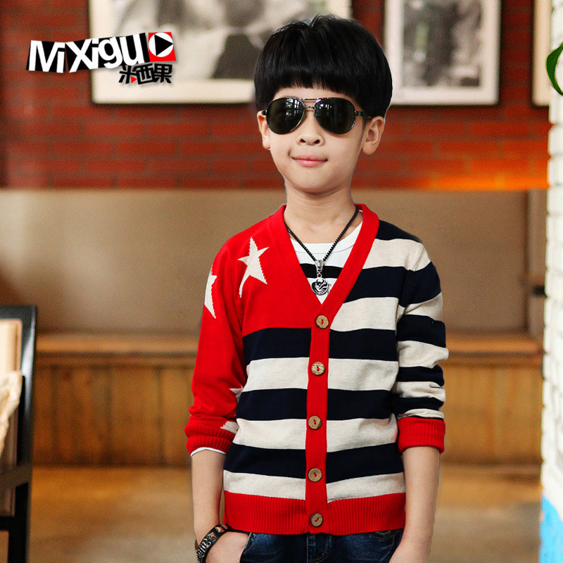 童装女童秋装新款儿童毛衣<em>开衫单排扣</em>V字<em>领</em>韩