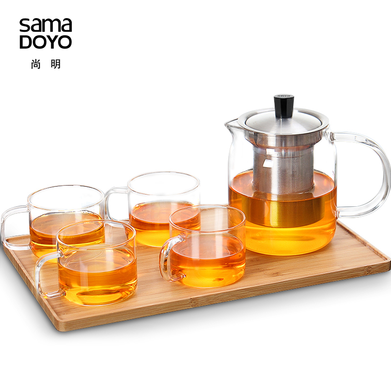 尚明飘逸杯泡茶壶套装过滤全玻璃冲茶器耐热沏茶杯办公室功夫茶具|msdalam kategori pinggan mangkuk, set teh, teko - dari Buy2taobao.com untuk memberikan perkhidmatan ejen Taobao profesional membeli