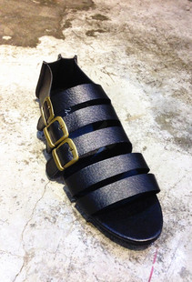  #独家#欧美复古女式凉鞋 夏季新款罗马风简约平底矮跟女鞋子