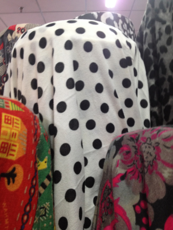 进口针织面料 安哥拉布料 白底黑点布料 DIY服