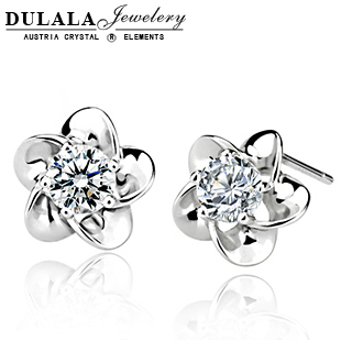  Dulala925纯银耳钉 女款 韩国时尚饰品 绽梅耳环 防过敏耳饰包邮
