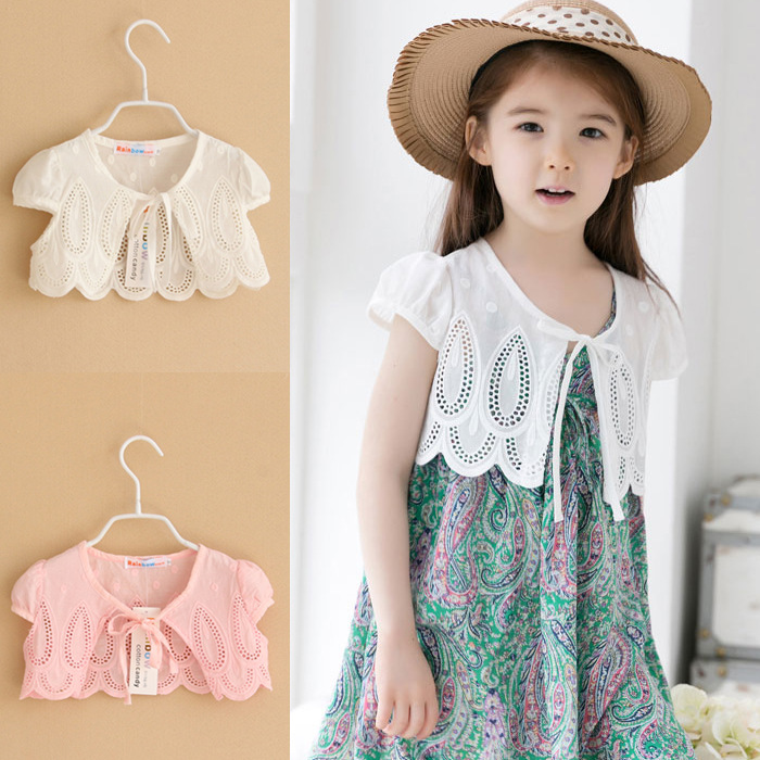 children Shawl Short sleeved waistcoat girl white Shawl Solid Cape baby Sunscreen baby pure cotton air conditionerin the Children/Baby/Family fitted , Cloak/Cloak category - from Buy2taobao.com to provide professional Taobao agent buy service