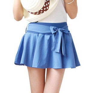 雪纺短裙裤学院风...