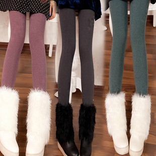  加厚大码加绒芝麻泥打底裤双层九分裤保暖裤袜女士靴裤子秋冬新款