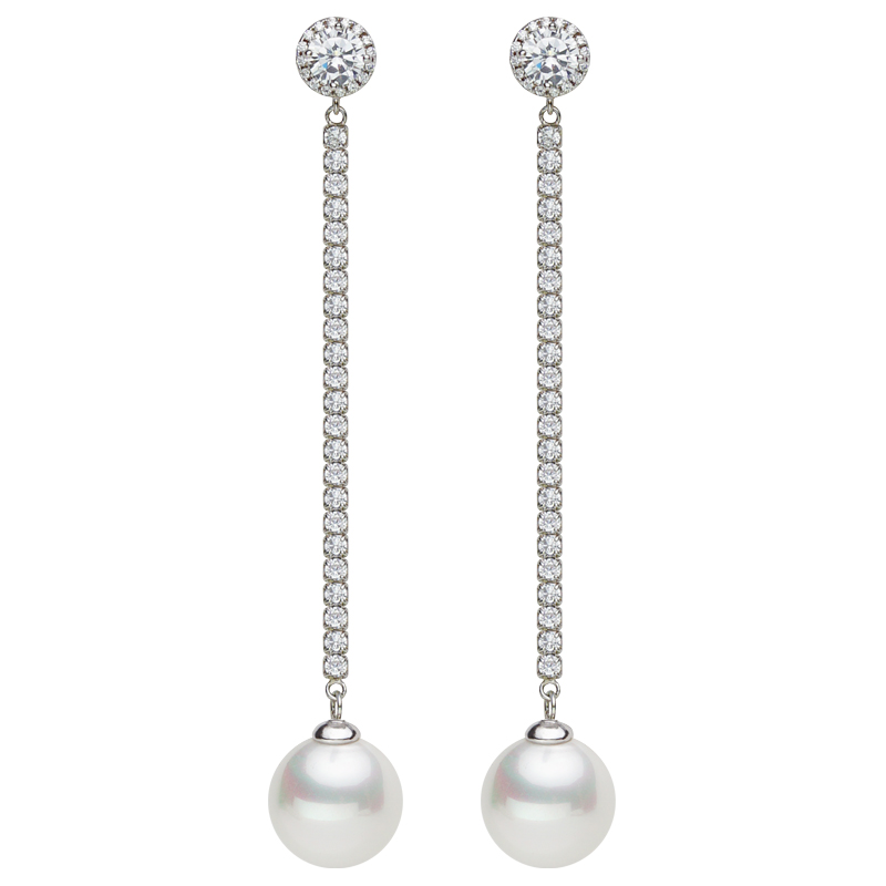 Red Net trendsetter 925 Sterling Silver Synthesis Pearl Earrings Super long Nightclub full dress Shell beads Ear Studs personality Earringsin the Accessories/Fashion Jewelry, Earring , Earring category - from Buy2taobao.com to provide professional Taobao agent buy service