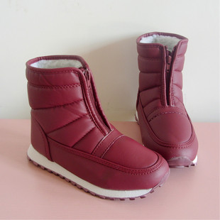  雪地靴老人靴男女保暖樱花雪地靴低筒防水棉靴牛筋底短靴清仓冬