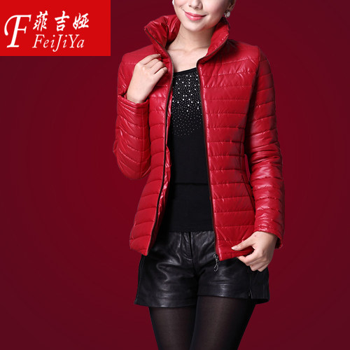 Feijiya fall/winter 2013 new ladies zip stand collar coat short Korean slim coat
