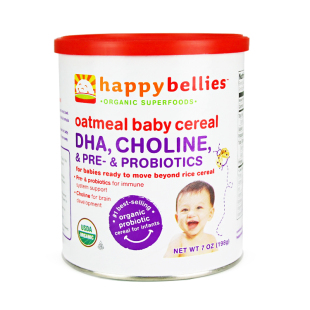  美国 Happybaby 禧贝米粉2段Happybellies 加DHA益生菌有机燕麦粉