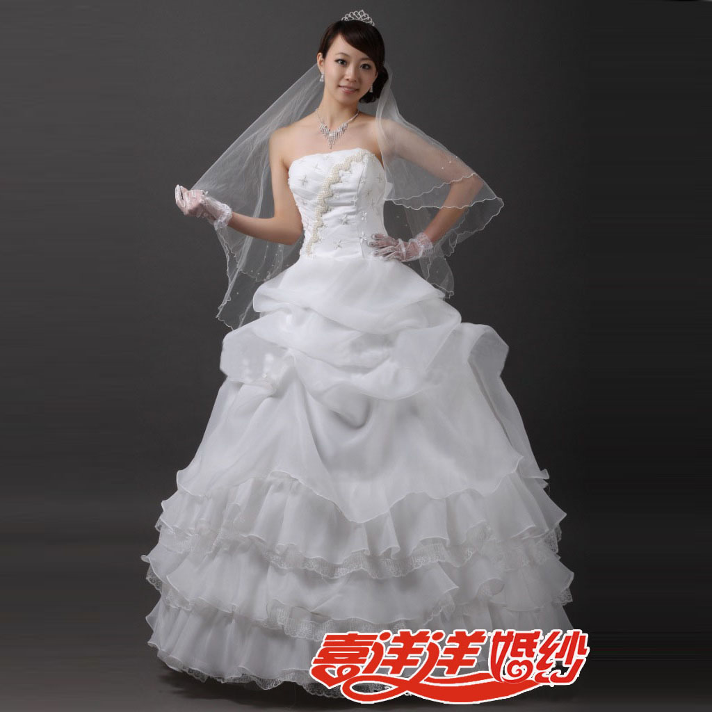 喜洋洋婚纱礼服 抹胸齐地 珍珠点缀 甜美公主婚纱 显瘦 双拉锁 喜洋洋婚纱礼服 抹胸齐地 珍珠点缀 甜美公主婚纱 显瘦 双拉锁