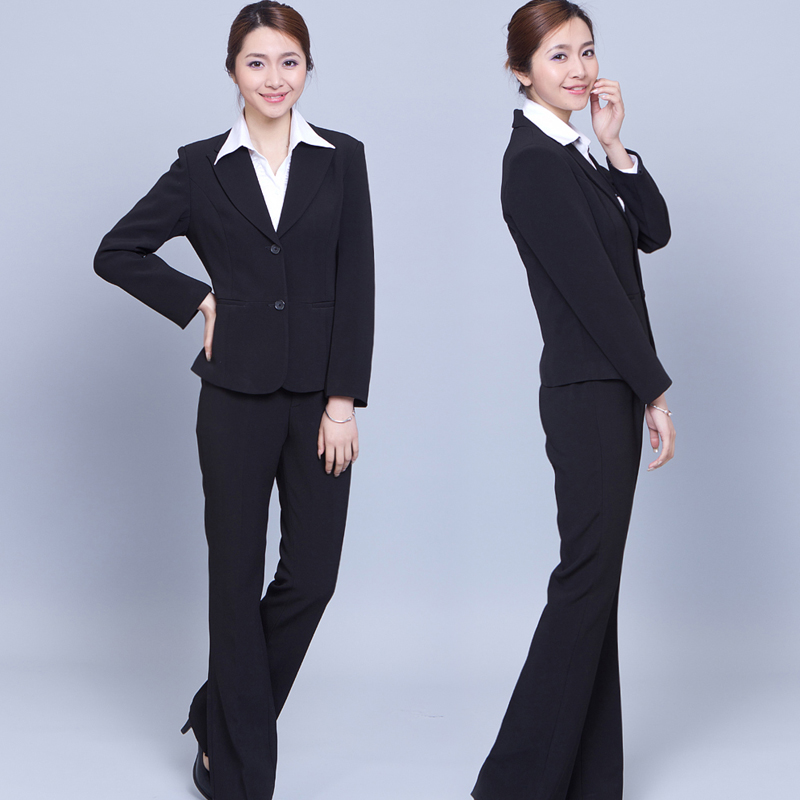 女士职业西服套装二粒扣 工装制服 长袖长裤商务西服套装 纯黑色在类目 女装/女士精品, 套装/学生校服/工作制服, 职业女裤套装中 - 来自Buy2taobao.com提供专业的淘宝代购服务