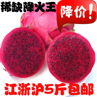  海南三亚 有机红心肉火龙果 新鲜水果 江浙沪皖5斤包邮