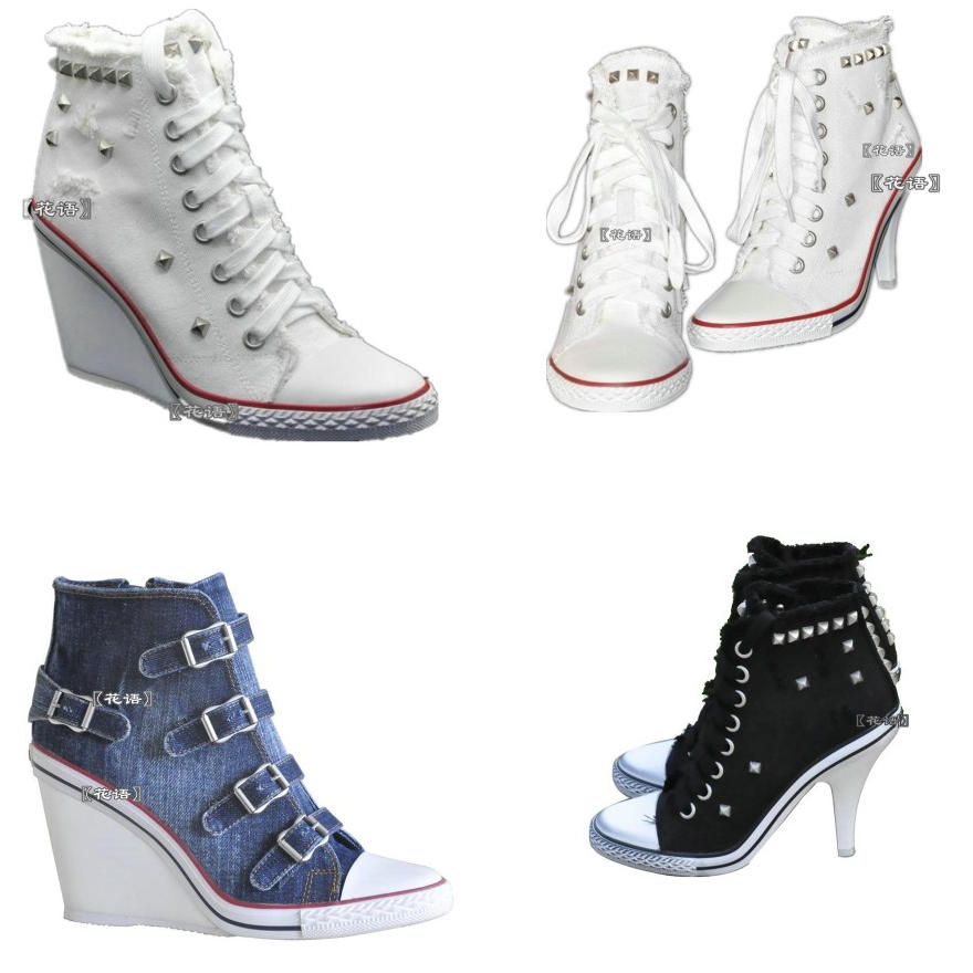 Fault code flaw Clearance high slope/Stiletto Gaobang Sports canvas Denim Single shoes manual Women's Shoesin the Women's Shoes, High shoes category - from Buy2taobao.com to provide professional Taobao agent buy service