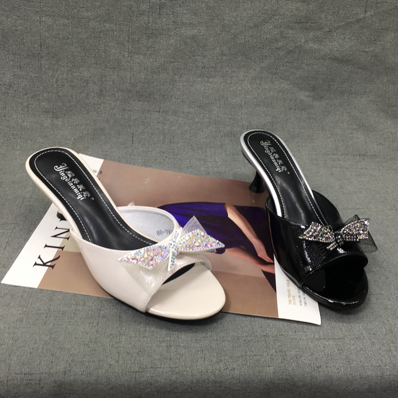 A summer Fault code genuine leather Women's Shoes bow temperament Western style Middle heel Versatile Street beat Trend comfortable slipperin the Women's Shoes, Slippers category - from Buy2taobao.com to provide professional Taobao agent buy service
