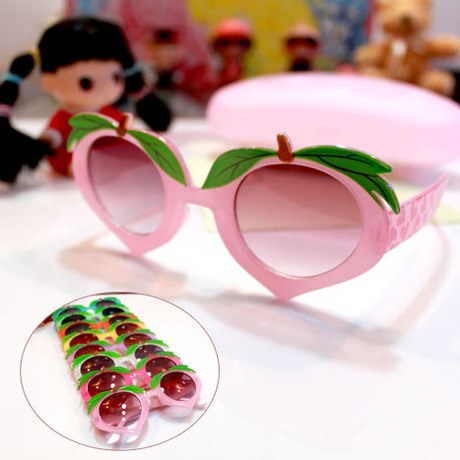 卡通造型水蜜桃子儿童眼镜防紫太阳眼镜儿童太