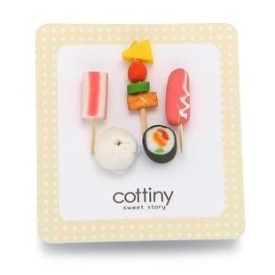  cottiny 韩国代购吃货美食系列小包子 寿司 火腿套装耳钉 CE83008