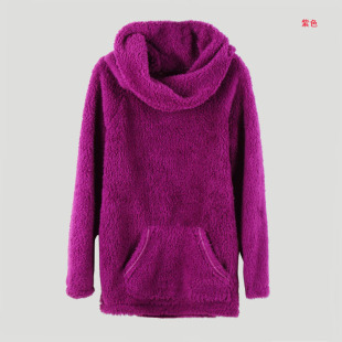  特!谷仓新品 超柔保暖珊瑚绒 女士高领休闲家居卫衣绒衫S2928-J17