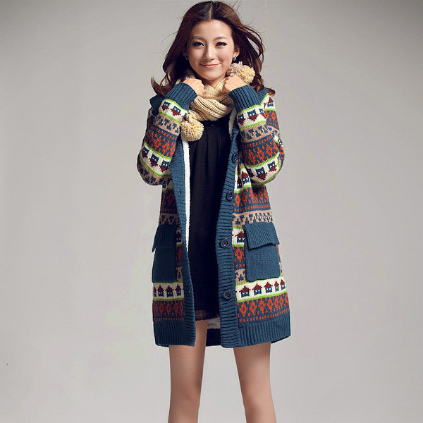 加厚毛衣<em>外套</em> 秋装韩版<em>开衫宽松长款</em>加绒大码