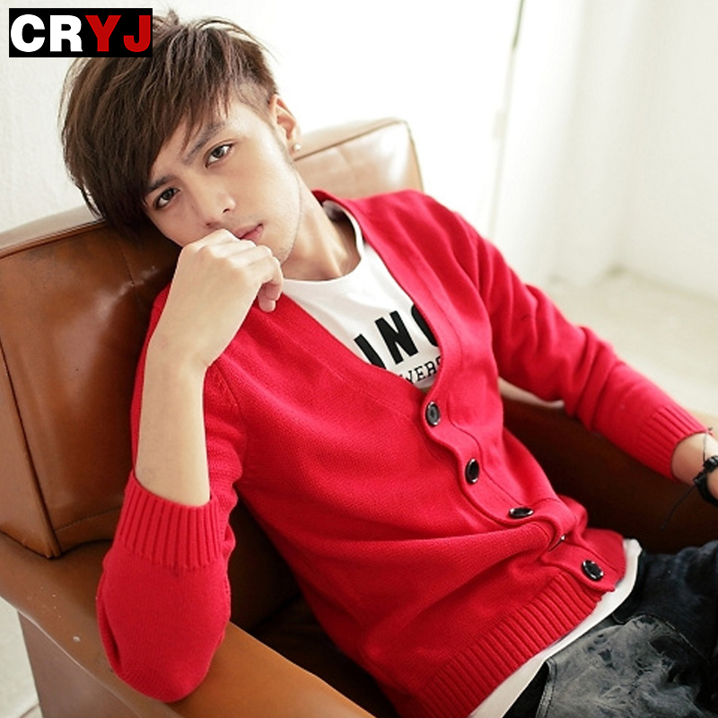 韩版休闲学院风V领...