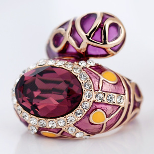  莉迪卡娜 奥地利水晶戒指 蛇年本命年情侣男女指环 水钻戒子礼物