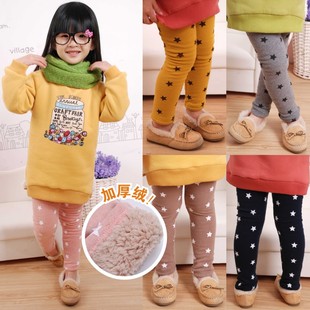  【2条包邮】女童打底裤秋冬款加厚加绒儿童打底裤糖果色保暖棉裤