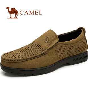  聚 camel 骆驼 男鞋 春季新品 男士头层皮透气休闲鞋