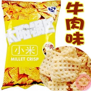  陕西特产西安休闲食品80后零食太阳锅巴小米牛肉锅巴50g 膨化食品