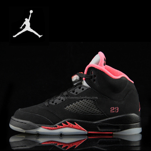  乔丹女鞋 NIKE AIR JORDAN5五代 女款篮球鞋AJ5黑粉乔丹夜光底