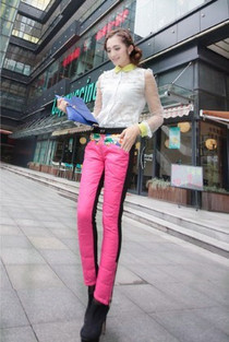 2013新款韩版弹力显瘦羽绒裤女90%白鸭绒小脚修身韩版加绒