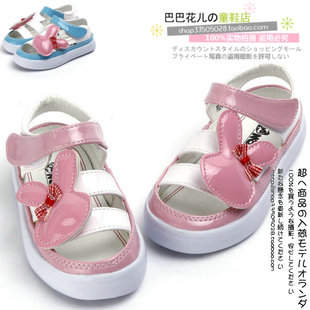  夏新款 能跑步的运动凉鞋可爱小兔包头女童公主鞋正品儿童鞋