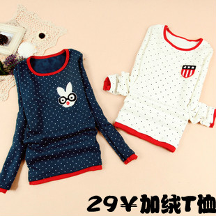 兔子韩版长袖加厚...