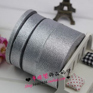  串珠阁 发饰配件 手工蝴蝶结diy缎带丝带 时尚银葱带 银色