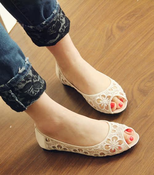 春夏新款百搭舒适花瓣...