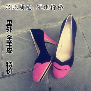  韩国partysu高细跟红唇女鞋真皮单鞋婚鞋特价新娘鞋公主鞋正品